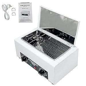 TABODD 300 W Hot Air Steriliser Disinfectant NV-210, 200 °C Dry Heat Steriliser High Temperature Steriliser Nail Tool Steriliser with Timer for Cosmetics, Foot Care Studios, Hairdressing Salon