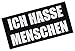 Produktbild rumandrocket Handtuch mit Spruch Ich hasse Menschen schwarz-weiß Baumwollhandtuch gewebter Text 70x140 cm