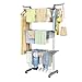 Price comparison product image Innotic Airer Clothes Drying Rack, 4-Tier Foldable Clothes Hanger Horses Indoor Outdoor, Stainless Steel Laundry Dryer Stand with Casters