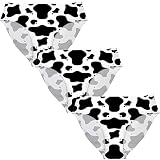 Upetstory Cow Print Underwear Women Hipster Panties Underpants Low Waist Elastic Briefs Medium Girls