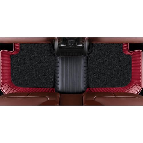 Image of Autofurnish Combination 9D Car Mat Full Set for Mahindra XUV700 (6 Seater) 2024 || Luxury Leather Dual-Stitch Full Set 9D Car Floor Mat || 100% Waterproof || Color : Black FL-Cherry