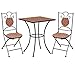 vidaXL Mobilier de Bistro 3 pcs Mosaïque Table et Chaises de Pub Ensemble de Comptoir Jardin Patio Terrasse Balcon Carreaux Céramiques Terre Cuite