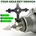 4 in 1 Drill Chuck Key Wrench, 1/4