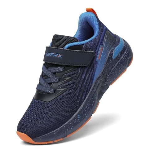 GEERX Bolt Kids Sneakers Boys Toddler Running Walking Athletic Sport Tennis Shoes Navy Size 11