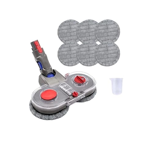 JKFMCD Electric Mop Head, Vacuum Cleaner Attachment With Detachable Water Tank And 6 Reusable Mop Pads, Compatible With Dyson V7 V8 V10 V11 V15