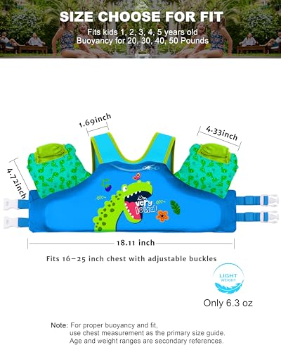 image for AEOCOO Puddle Float Jumper 20-30-50 Pounds, Toddler Swim Vest for 1-3-