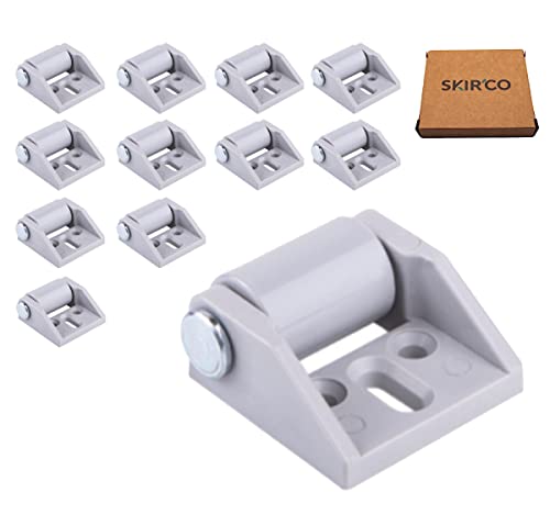 SKIR'CO (Pack of 12 pcs) Small 15 mm Furniture Castors, Rubber Wheels, Non-Swivel, Fixed Casters, One-Way Direction (12)