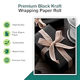 TWO RHINOS Matte Black, Premium Kraft Wrapping Paper (10m x 44cm) | Extra-Long Wrapping Paper Roll with Durable Thickness (80gsm) - Gift Wrap for Arts, Crafts, Parties, Birthdays & Christmas - Image 5