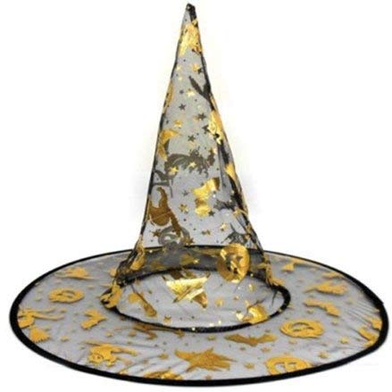 Chapéu De Bruxa Transparente Em Preto fantasia Halloween