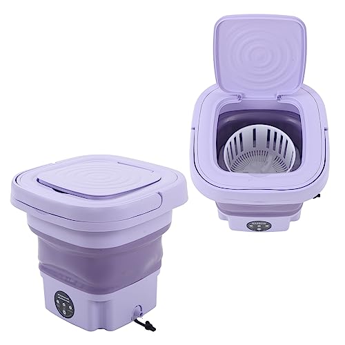 Haofy Tragbare Waschmaschine, Geräuscharme, Faltbare Waschmaschine mit EIN-Knopf-Steuerung, 8 L, für Reisen für Höschen (EU-Stecker)