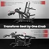 LIONSCOOL Leg Extension and Lying Leg Curl Machine, Adjustable Seated and Prone Lower Body Exercise Bench in Commercial Grade, Cable Operated Plate Loadable Leg Rotation Machine for Home Garage Gym