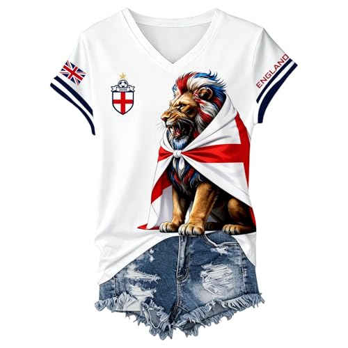 Image of World Cup 2026 Jersey Product Category Women's T-Shirts - Short Sleeve Graphic Top Breathable Material Mix with Comfortable Crew Neck, White, M