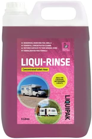 Liquipak Caravan Toilet Chemical Blue 5L and Pink 5L Rinse - Twin Pack for Caravans, Campers, Motorhome & Boats - Liqui-Bloo & Liqui-Rinse, Formaldehyde Free 2x5L