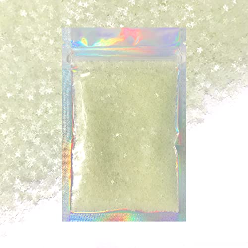 Glow In The Dark Stars - Solvent Resistant & Cosmetic Grade Glitter - Perfect For Tumblers, Wine Glasses, Candle Holders, Resin, Slime, Body, Face, Nail, Hair, Arts & Crafts & More (Glow Star) #TOP6