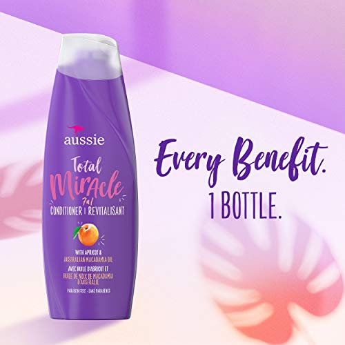 Aussie Total Miracle Shampoo, Conditioner And 3 Minute Miracle Deep Conditioner Hair Treatment Bundle, Infused With Apricot And Australian Macadamia Oil, Paraben Free #TOP3