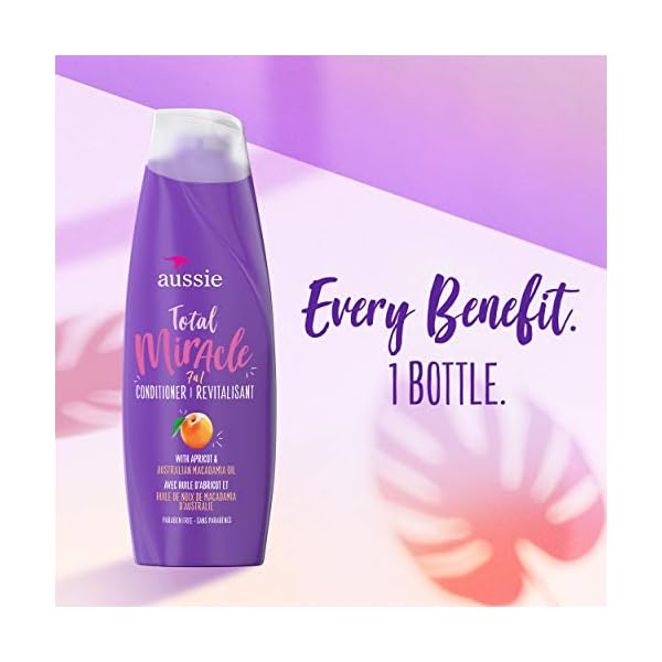 For-Damage--Aussie-Paraben-Free-Total-Miracle-Conditioner-w-Apricot-304-fl-ozbottle-4-Count Aussie Conditioner for Damaged Hair with Apricot, Total Miracle, 30.4 Fl Oz (Pack of 4)