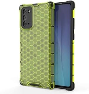 جراب خليه النحل خلفي شفاف مقاوم للصدمات متوافق مع سامسونج نوت 20 ( samsung note 20 ) ( أخضر )