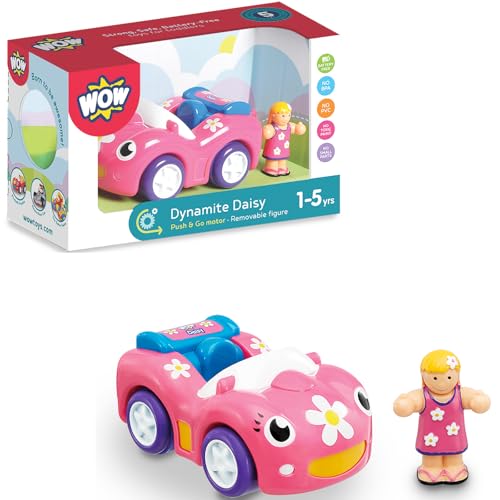 WOW Toys Dynamite Daisy – Push & Go Racing Car with Removable Driver | Durable, Friction-Powered Vehicle for Toddlers Ages 1–5