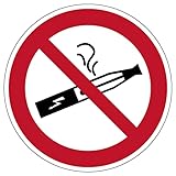 kratzbeständig Aufkleber Verbotszeichen Hinweis „E-Zigaretten verboten“ Verbot Schild Folie selbstklebend  Ø5-30cm Made in Germany, Größe: Ø5 cm