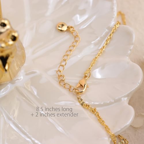 Image of Dainty Gold Shell Pearl Charm Ankle Bracelet for Women Trendy non-Tarnish Adjustable Anklet Summer Beach Fashion Jewelry Gift