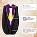 Mukum Unisex Deluxe Doctoral Graduation Gown with Graduation Hood and Tam 8 Sided Package Gold Piping Doctoral Regalia Purple-54