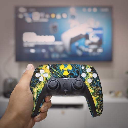 Image of Radioactiive Custom PS-5 Controller Wireless compatible with Play-Station 5 Console by BCB Controllers | Proudly Customized in USA with Permanent HYDRO-DIP Printing (NOT JUST A SKIN)