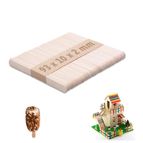 zoerbufan 50 Pcs Lolly Sticks for Craft 93 X 10 X 2mm Natural Wooden Lollipop Sticks Wooden Popsicle Sticks for Art Crafts Sports Natural Craft etc.