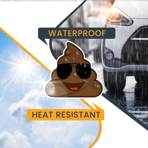 Image of Magnet Me Up Poop Emoticon with Sunglasses Magnet Decal, 5 Inch, Cute Self-Expression Decorative Magnet for Car, Truck, SUV, Or Any Other Magnetic Surface