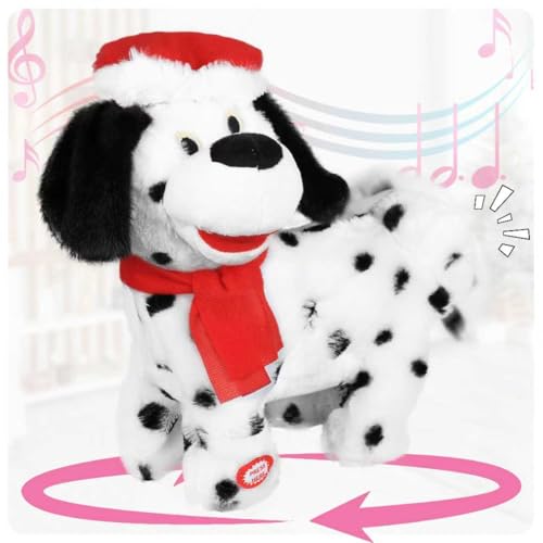 SdeNow Twerking Dog Toy Booty Shaking Walking Santa Claus Puppy Musical Animated Christmas Plush...