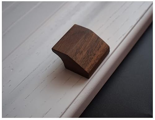 Tsnamay 6Pcs Black Walnut Mini Wood Knobs 1.18"/30Mm Solid Wood Drawer Handles Knobs,Single Hole Kitchen Wardrobe Cabinet Hardware Pull Knob #TOP6