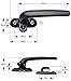 KAFENDA Aluminum Alloy Window Handle, Internal and External Sliding Door Handle, Suspended Window Handle, Door and Window Roller Handle, Casement Window Wheel Handle with Lock (Black)