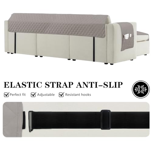 Protege canape griffe chat impermeable et reversible gris