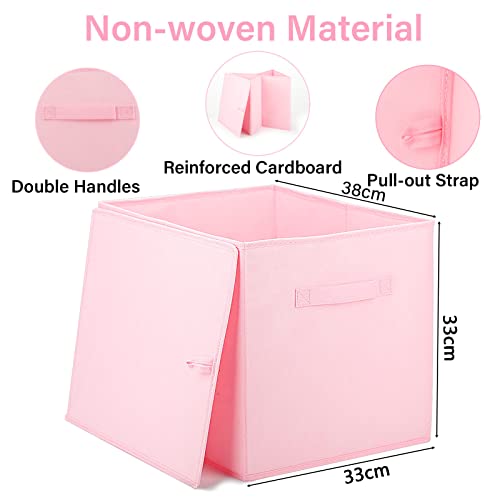 Owelth Set di 4 Scatole Portaoggetti in Tessuto