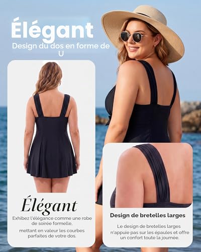Maillot de bain push up slim avec effet cache ventre gainant