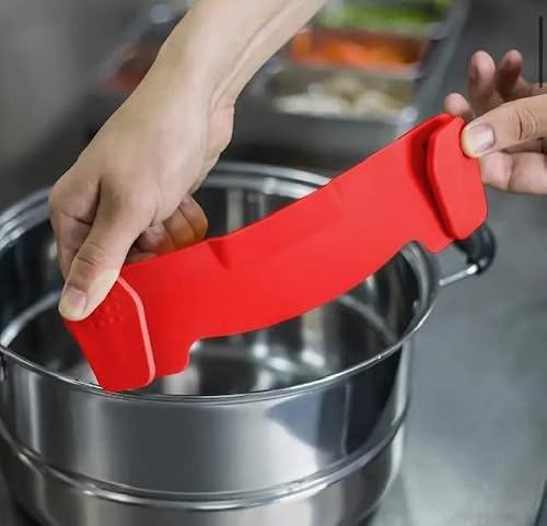 Silicone Clip On Strainer, Pasta Strainer, Colander Fits All Pans, Silicone Strainer, Clip On Food Strainer, Dishwasher Safe, Vegetable And Fruit Strainer, Bpa Free, Red #TOP1