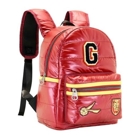 Harry Potter-Mochila Fashion Padding, 24 x 32 cm, Capacidad 12 L, Rojo G