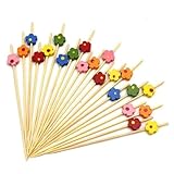 JYTDBCS 100PCS Cocktail Sticks, Multicolor Toothpicks Bamboo Burger Sticks Cocktail Skewers Cocktail Accessories for Drinks Sandwiches Desserts Party Fruit Food Decorations