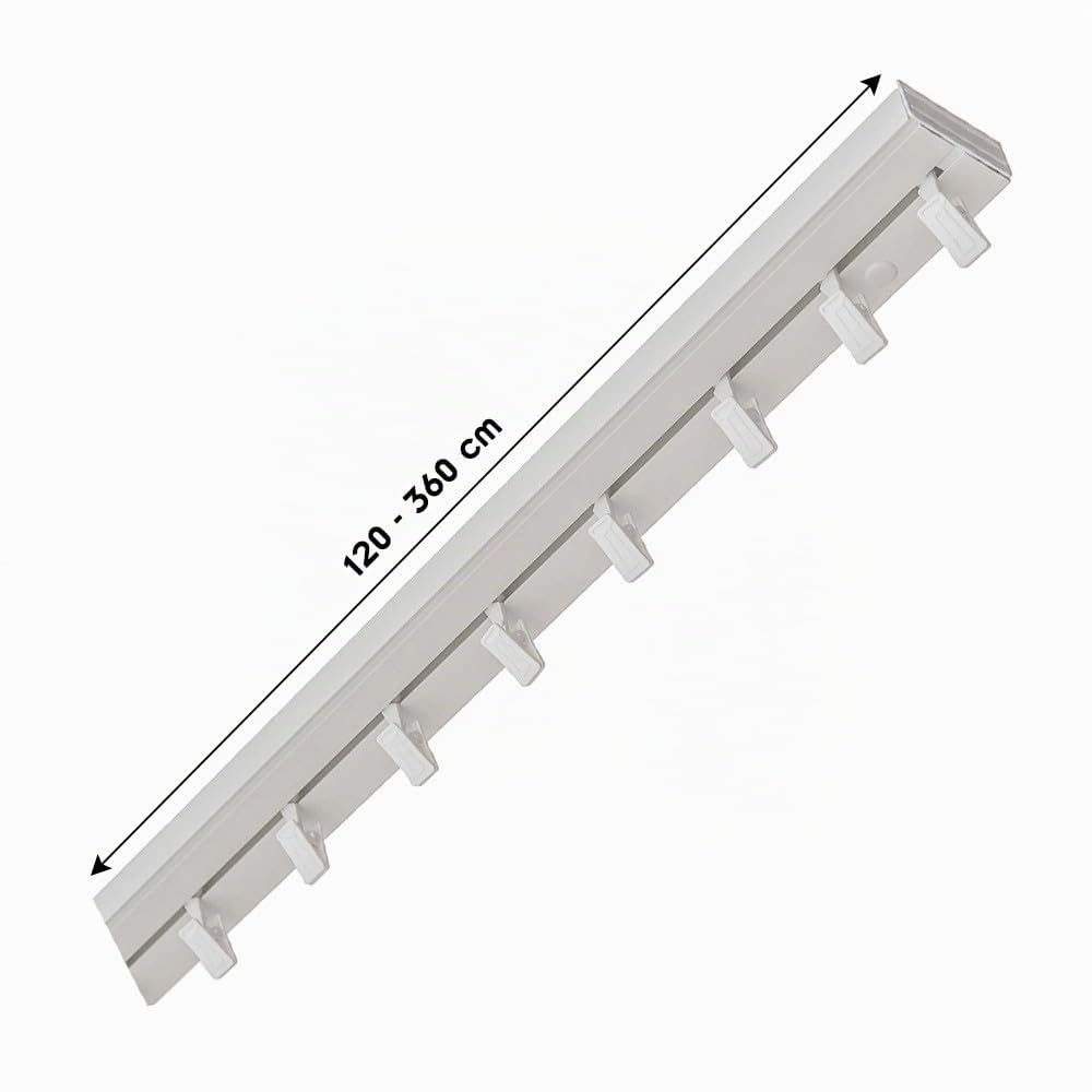 Mon Mobilier Design SIMI Rail de Plafond Tringle en PVC pour Rideaux à Crochets Blanc Monorail Droit 300 cm