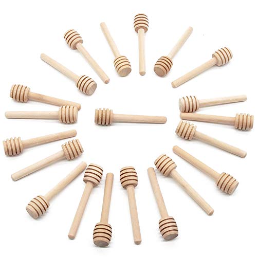 Faxco 50PCS Wood Honey Stirring Stick Honey Dipper Sticks Honey Spoon Rod for Jam Molasses Melted Chocolate