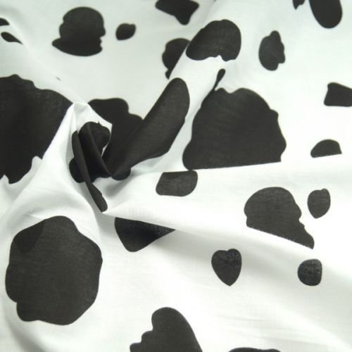 Tissu polycoton imprimé vache noir et blanc 1 m Imprimé Animaux de la ferme Cover