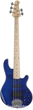 Lakland Skyline 55-02 Deluxe Flame Bass Guitar - Translucent Blue