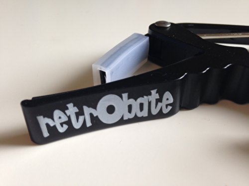 Guitar Capo By Retrobate - Professional Performance, Curved, Quick Change Capo For Both Acoustic & Electric Guitars, Black Featuring White Logo - Created By Musicians For Musicians #TOP2