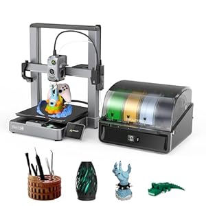 Creality Hi Combo 3D-Drucker mit intelligentem CFS, Mehrfarben 3D Druck, 500mm/s & 12.000mm/s² Druckgeschwindigkeit, Auto-Leveling, mit Kamera & Filamentsensor, 260×260×300 mm