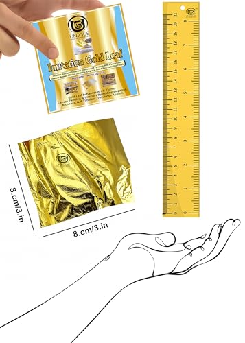 Image of UGLS 300 8X8CM Gold Silver Copper Leaf Foil Sheets for Crafts Resin, Scrapbooking, Gilding, Framing, Nail Art, Craft Supplies, Gold Leaf Sheets