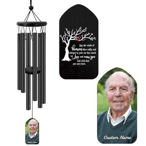 Image of ASTARIN Personalized Wind Chimes Outdoor Large Deep Tone,Large Customized WindChimes for Outside Tuned Relaxing Soothing, Memorial Wind Chimes Sympathy for Mom Dad