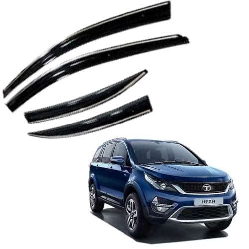 Image of CAR SAAZ Chrome Line Door Visor for Hexa (2016-2020)(Set of 4Pcs) | Rain Guard | Wind Deflector