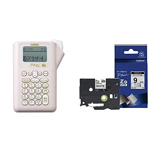 �y�Z�b�g�����z�u���U�[ ���x�����C�^�[ �s�[�^�b�` PT-J100P (�s���N/3.5mm~12mm��/TZe�e�[�v) & �ybrother�����z�s�[�^�b�` ���~�l�[�g�e�[�v TZe-221 ��9mm (������/��)