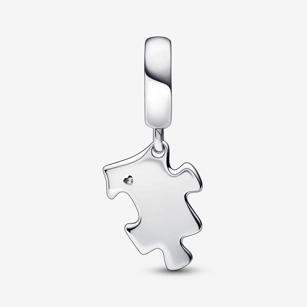 One Piece Sparkling Puzzle Piece Dangle Charm Fit Women Bracelet Necklaces Fashion Gifts 925 Sterling Silver DIY Jewelry - Image 3