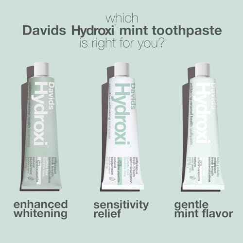 davids hydroxi fluoride free nano hydroxyapatite toothpaste for remineralizing enamel amp sensitive relief whitening antiplaque sls free natural peppermint 4 oz made in usa