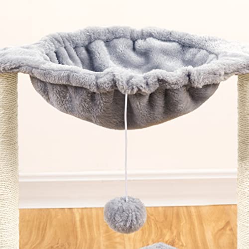 Hoobro Cat Tree Tower For Indoor Cat, Small Cat Pet House Furniture For Kitten, 15.7 X 11.8 X 16.5 Inches, Plush Soft Hanging Basket Perch Hammock, With Sisal Cat Scratching Posts, Plush Toy Lg08Sct03 #TOP6